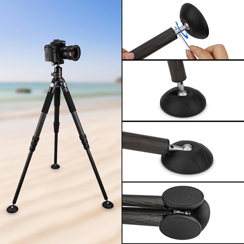 Leftfoto Tripod Feet Rubber with 3/8" Stainless Steel Screw,for Monopod Thread Tripod Foot Width 68mm (3PCS) - Image 2